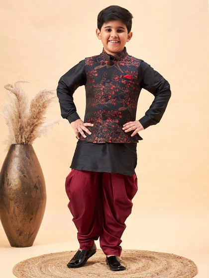 Playful Royal – Party Perfect Black Dhoti Kurta