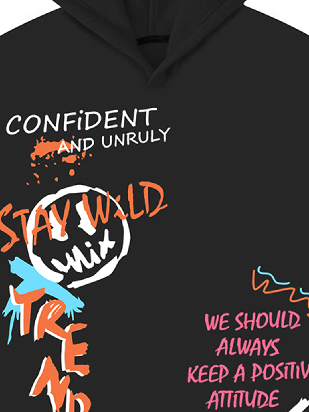 Trampoline Boy's Black Hooded 'CONFIDENT' T-Shirt & Pant Set