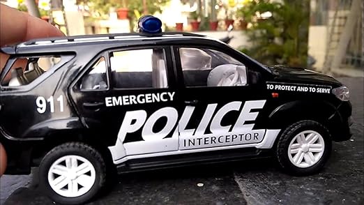 Centy Toys Plastic Police Interceptor Fortune Pull Back Car