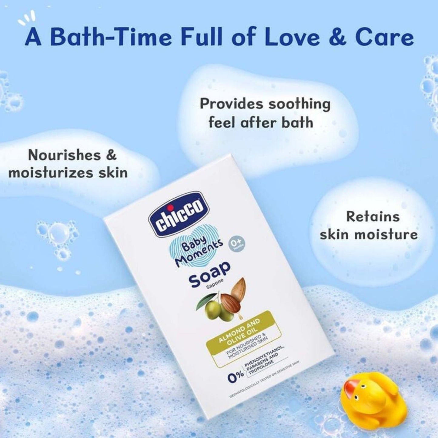 Chicco Baby Moments Soap 75g – Buy 3 Get 1 Free, Nourishing Almond & Olive Oil Care for Moisturized Skin