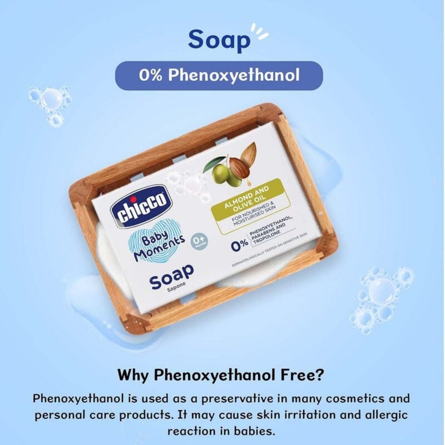 Chicco Baby Moments Soap 75g – Buy 3 Get 1 Free, Nourishing Almond & Olive Oil Care for Moisturized Skin