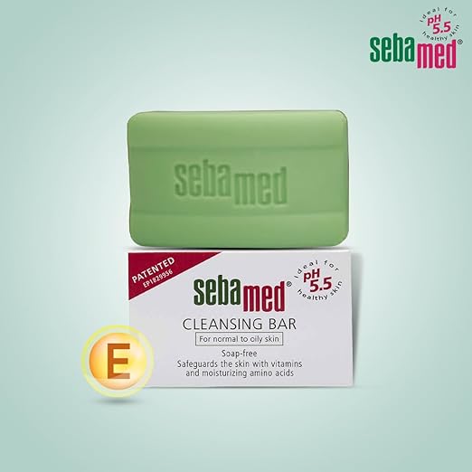 Sebamed Cleansing Bar, Sensitive Skin, pH 5.5, Soap-Free, Moisturizing, Vitamins & Amino Acids, Phthalate/SLS/Paraben-Free, Clinically Proven, 100g, Dry Skin