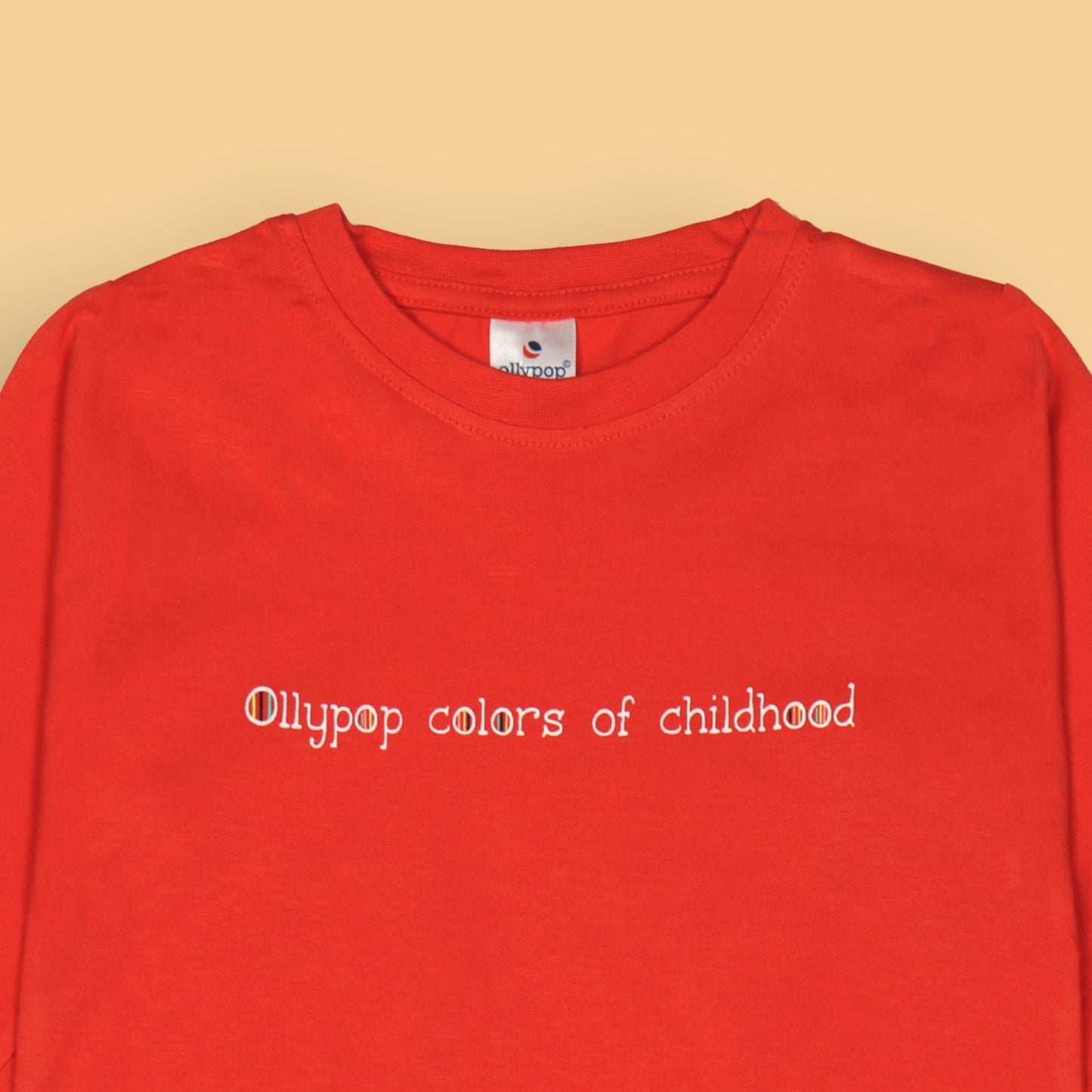 Ollypop Essentials T-Shirt – Breezy Breathable Sinker, Full Sleeves, Placement Print for Happy Kids (Red)