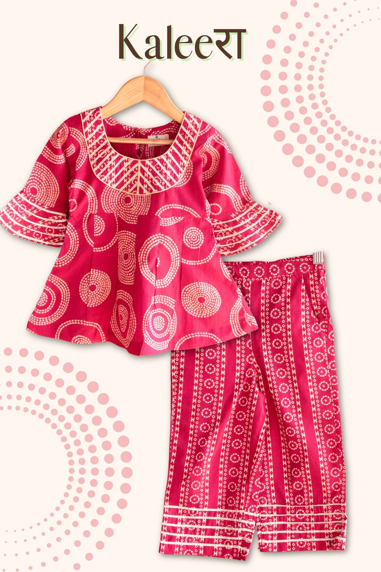 Girls' Kaleera Pure Cotton Clothing Set – Soft, Stylish & Perfect for Festive or Daily Wear