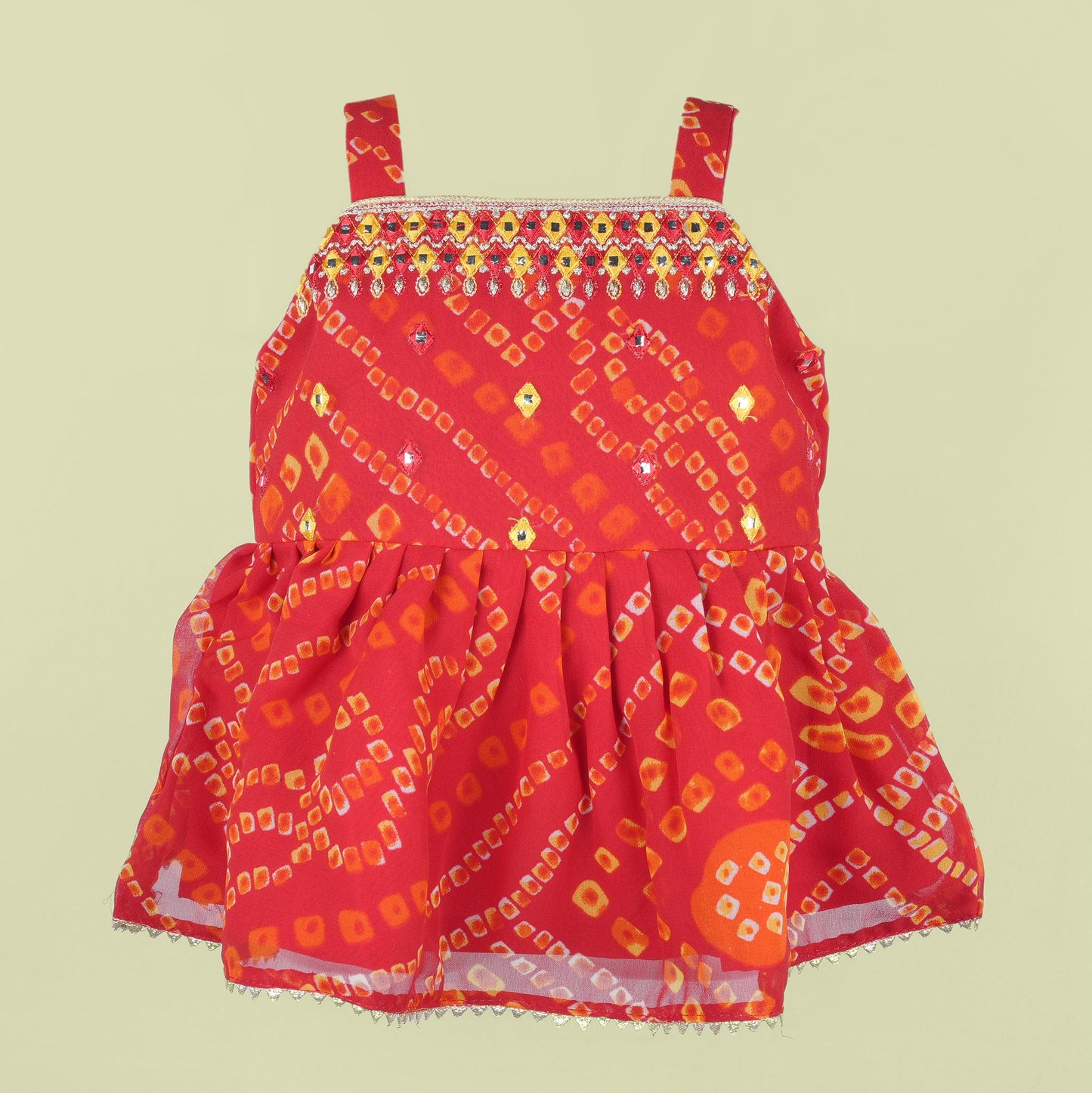 Sparkle Girls’ Red Churidar Patiala Set – Embroidered Kurti with Dupatta