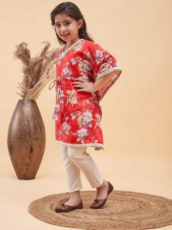 Mini Princess – Red Ethnic Wear for Girls