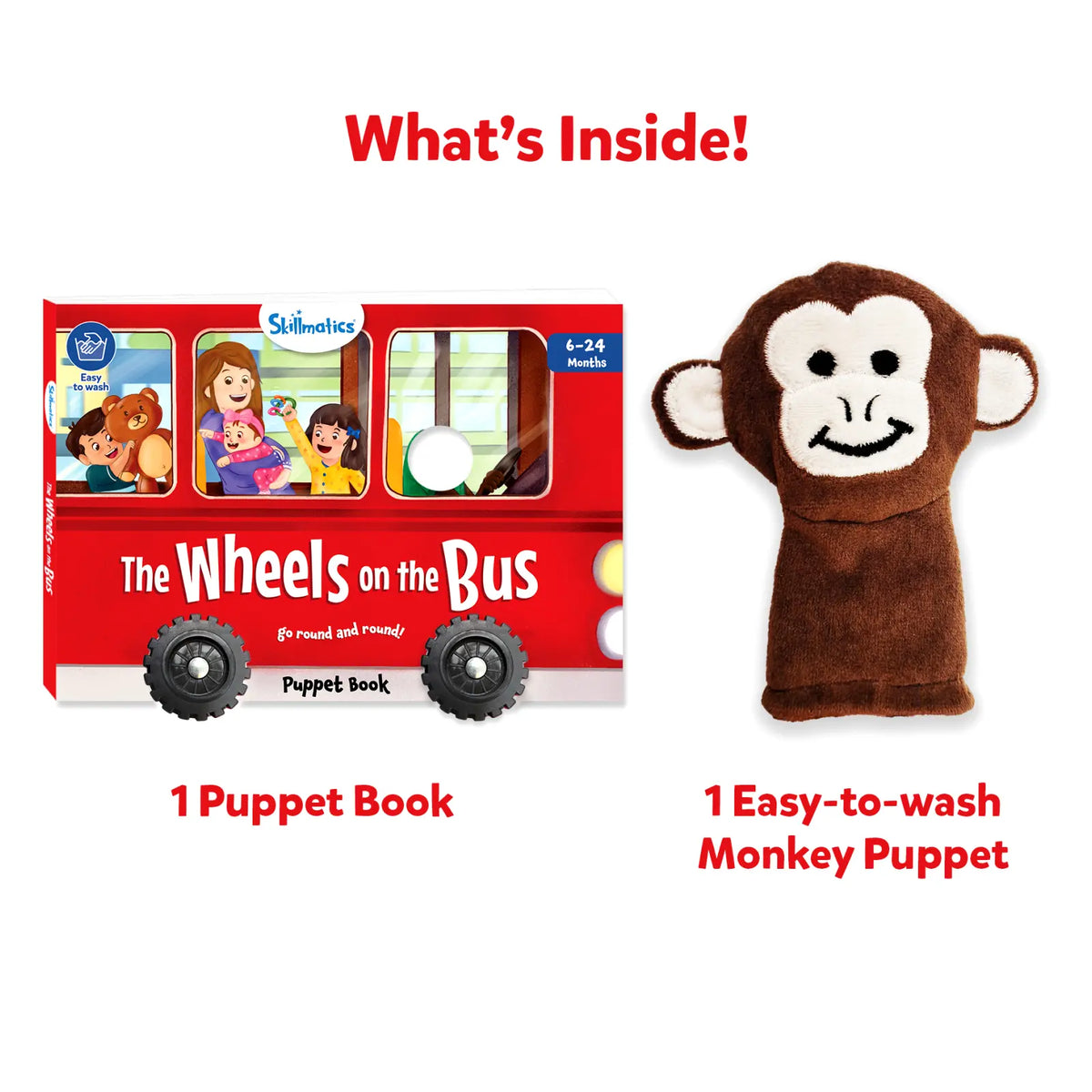 Skillmatics The Wheels on the Bus
Puppet Book - 100% Baby Safe - Early Learning & Sensory Toys for 6 months to 2 years