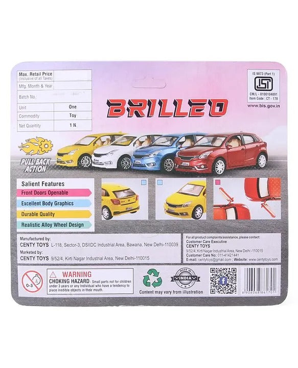 Centy Brilleo Pull Back Action Car Toy