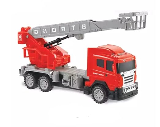 Remote Control Rc Rescue Fire Truck W/ Rotated Ladder Lights Kids Toy GiftMulticolor