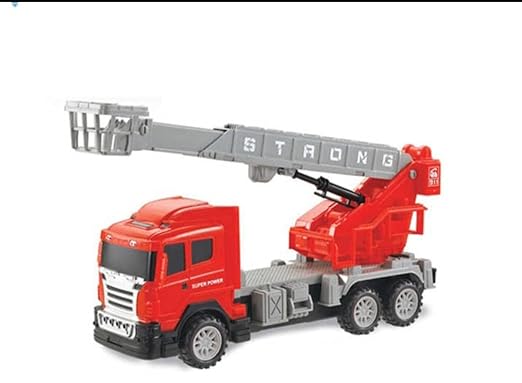 Remote Control Rc Rescue Fire Truck W/ Rotated Ladder Lights Kids Toy GiftMulticolor
