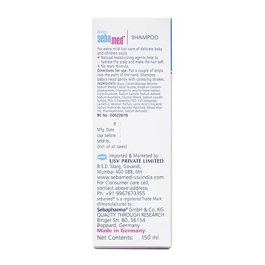 Sebamed Baby Shampoo, pH 5.5, No Tears, Newborn Scalp, 150ml