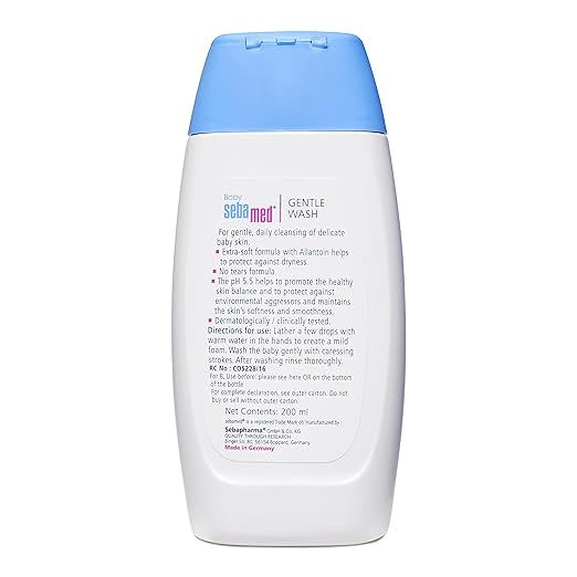 Sebamed Baby Gentle Wash, pH 5.5, Soap & Tear Free, 200ml