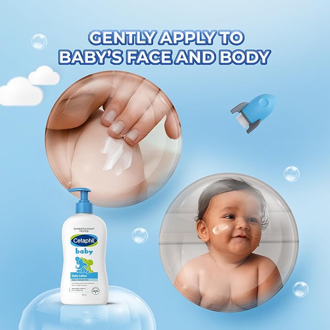 Cetaphil Baby Lotion Shea Butter Scented, Mineral Oil & Paraben Free, Hypoallergenic for All & Sensitive Skin – 400 ml