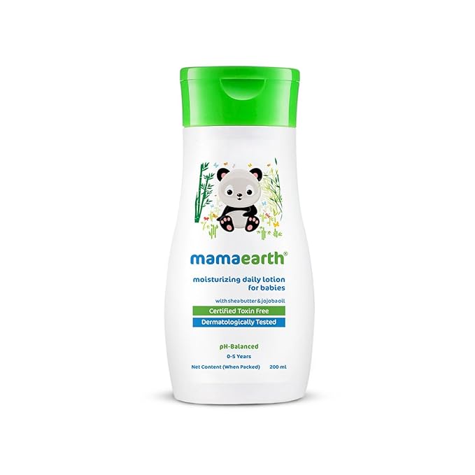 Mamaearth Moisturizing Daily Lotion for Babies – 200ml | With Cocoa Butter, Shea Butter & Jojoba Oil | Relieves Dryness & Deeply Nourishes Skin