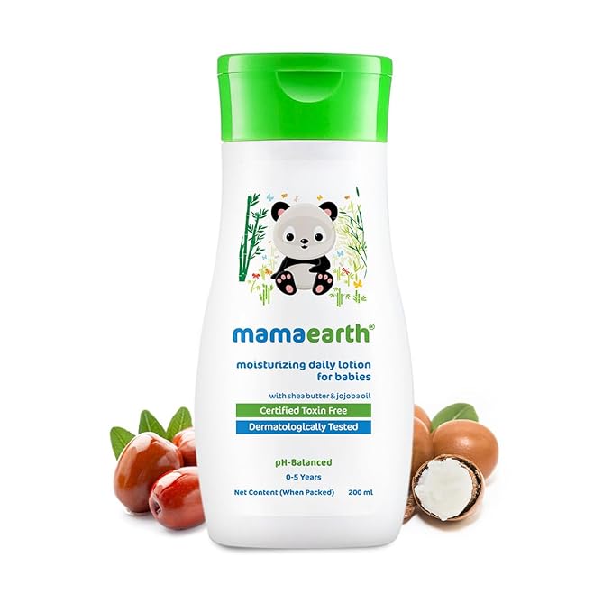 Mamaearth Moisturizing Daily Lotion for Babies – 200ml | With Cocoa Butter, Shea Butter & Jojoba Oil | Relieves Dryness & Deeply Nourishes Skin
