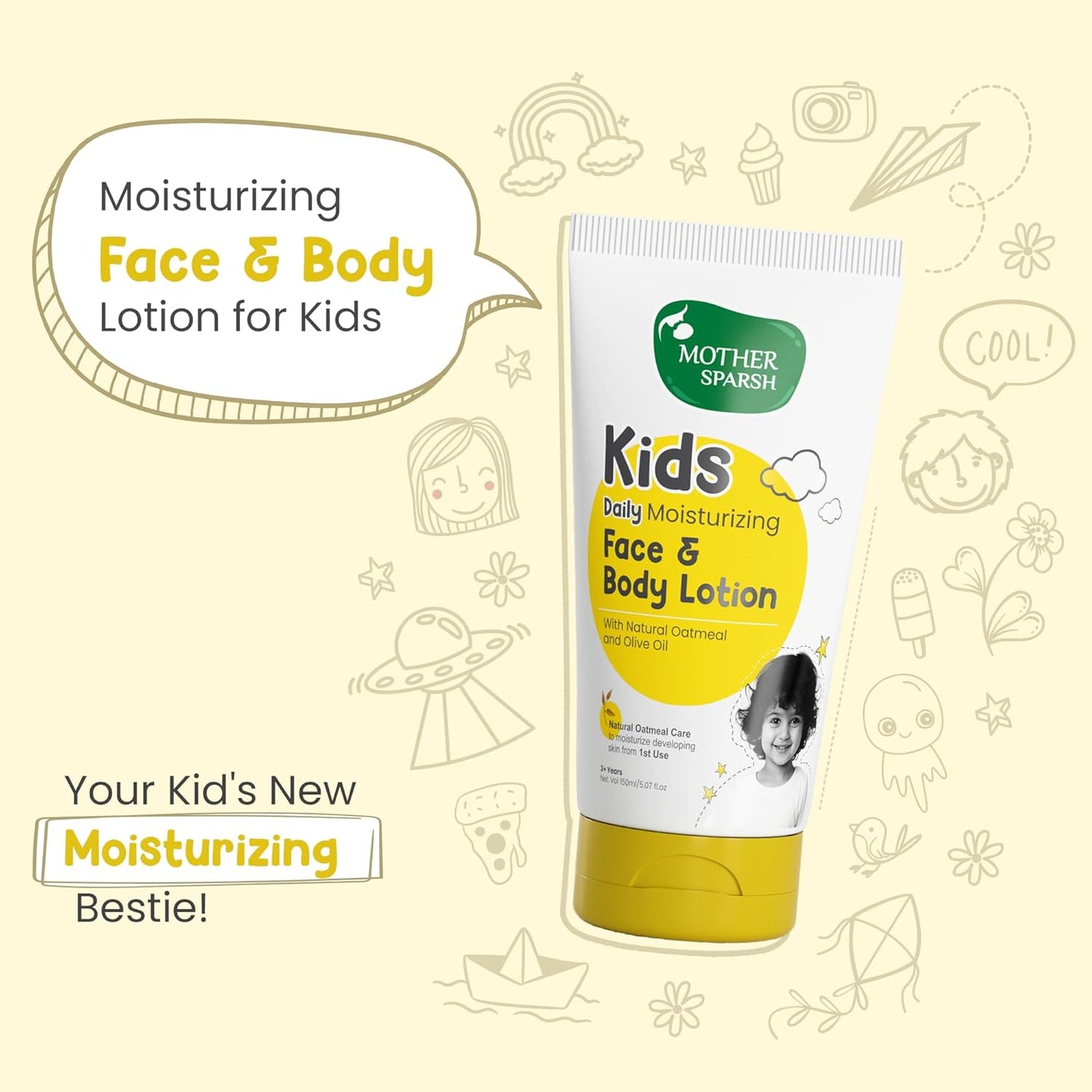 Mother Sparsh Kids Daily Moisturising Face & Body Lotion for Babies- 150ml