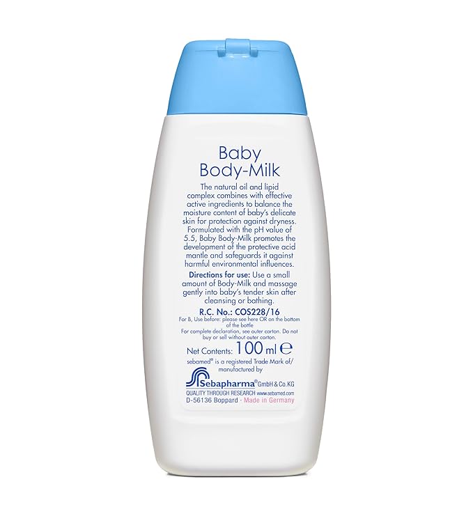 Sebamed Baby Body Milk Lotion, pH 5.5, For Dry Skin, Daily Moisturizer, 100ml