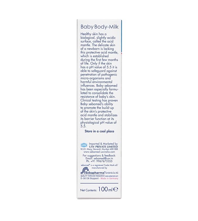 Sebamed Baby Body Milk Lotion, pH 5.5, For Dry Skin, Daily Moisturizer, 100ml