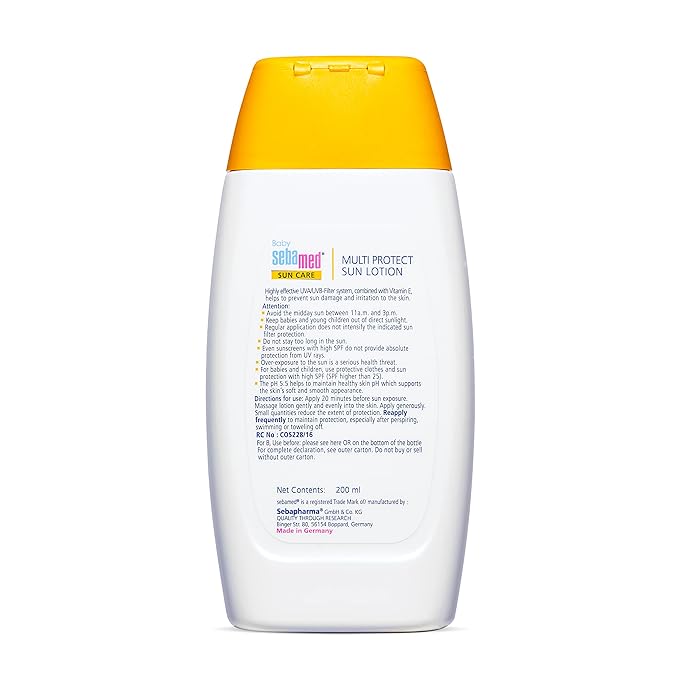 Sebamed Baby Sun Lotion, pH 5.5, Triple Protection, Water & Sweat Resistant, 200ml