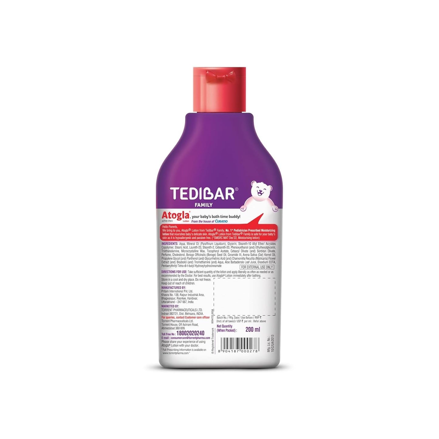 Atogla Baby Lotion by Tedibar Family – Clinically Recommended Moisturiser for Baby Skin, 200ml