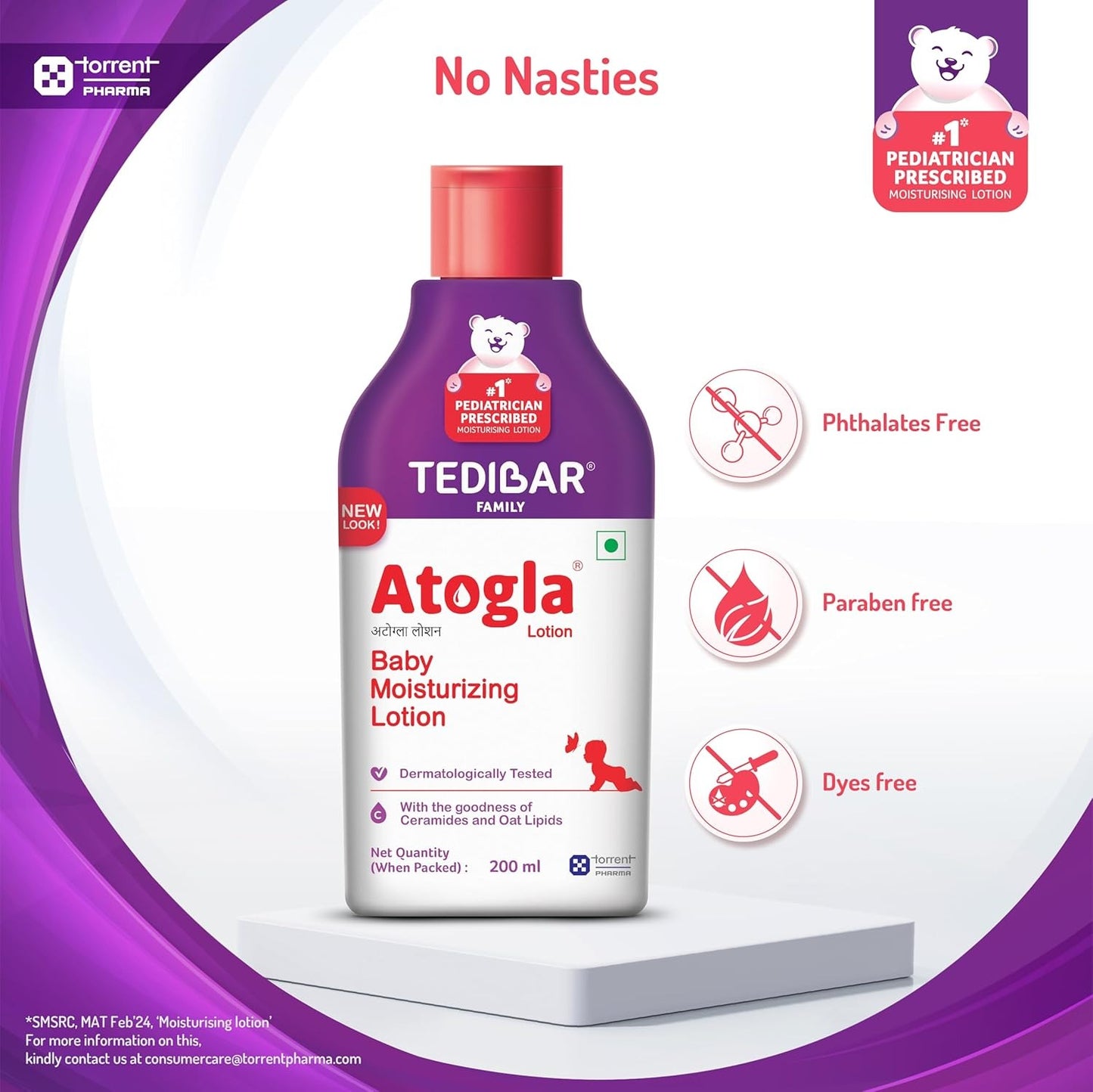 Atogla Baby Lotion by Tedibar Family – Clinically Recommended Moisturiser for Baby Skin, 200ml