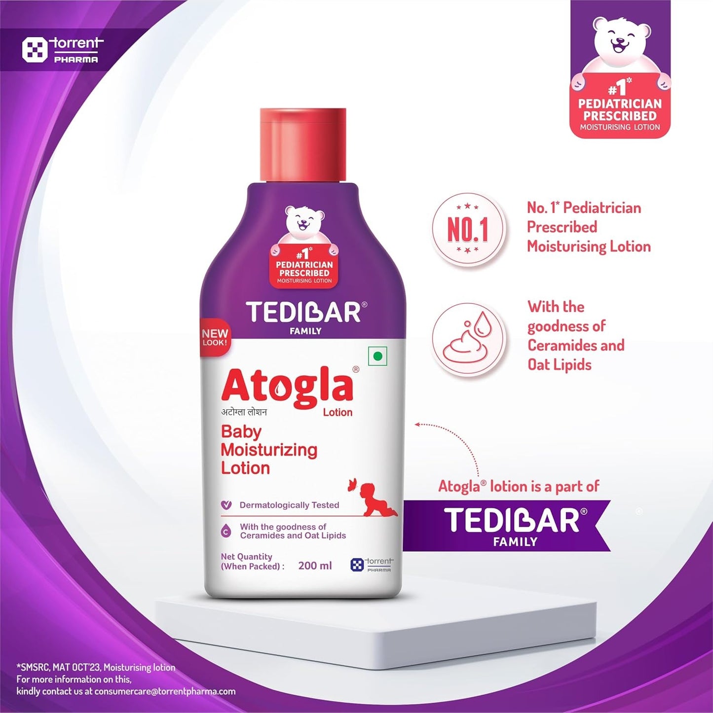 Atogla Baby Lotion by Tedibar Family – Clinically Recommended Moisturiser for Baby Skin, 200ml