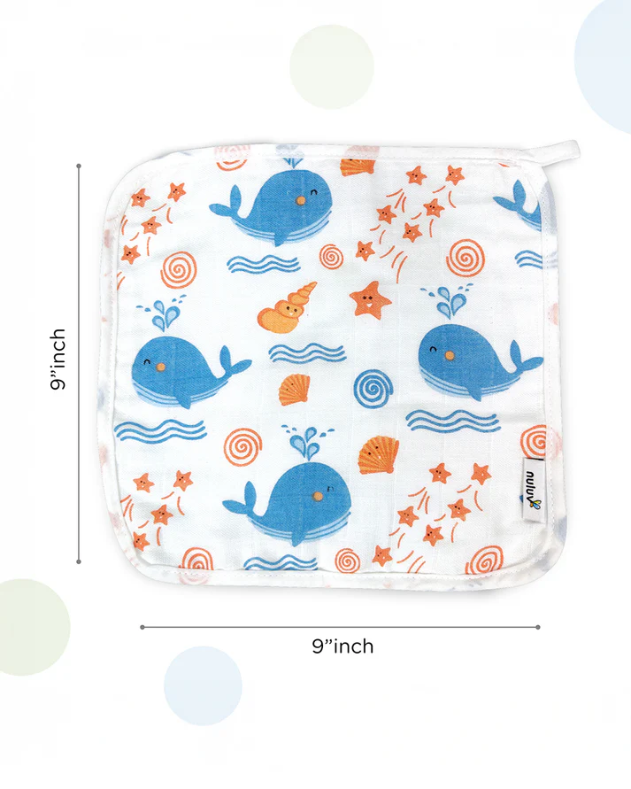 Bamboo Cotton Burp Cloths & Wash Cloths Combo Set-Comfortable & Breathable-Yellow Pineapple-For Infants