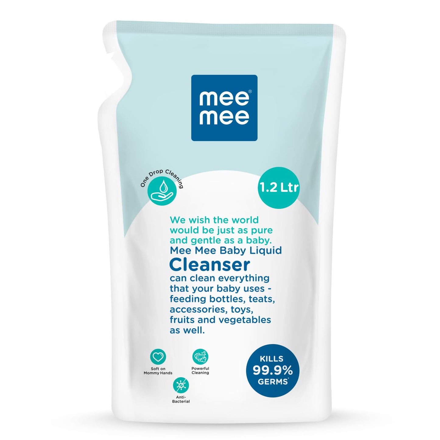Mee Mee Baby Liquid Cleanser 1L – Anti-Bacterial, Kills 99.9% Germs | No Alcohol | For Bottles, Toys, Fruits & Veggies