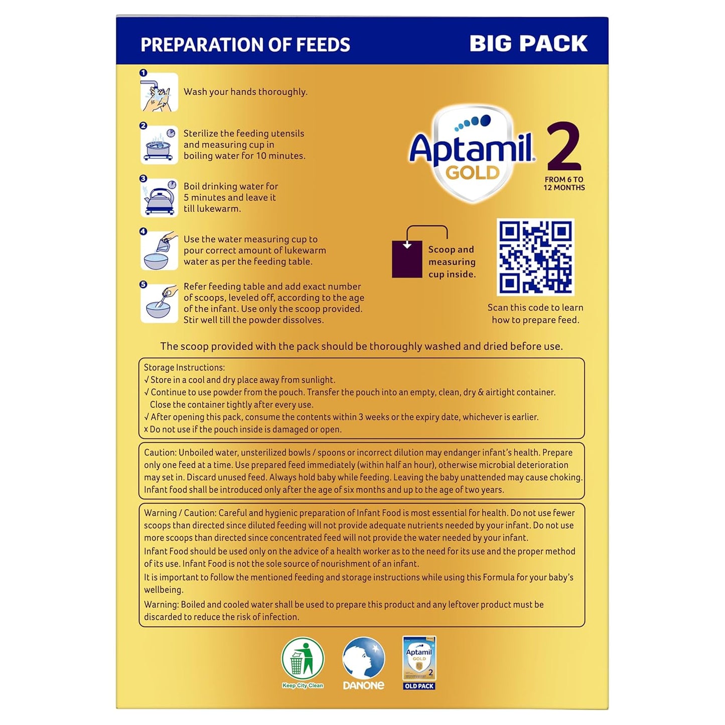 Aptamil Gold Infant Formula Milk Powder for Babies - Stage 1 (Upto 6 Months)