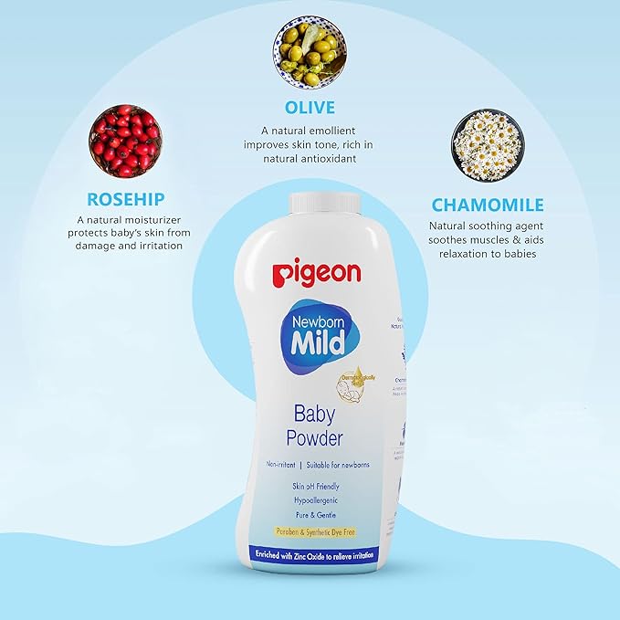 Pigeon Baby Powder, Paraben-Free, Almond & Olive Extract, 500g