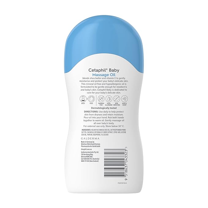 Cetaphil Baby Massage Oil - Hypoallergenic & Gentle, Blossoms Scented for All Skin Types – 200 ml