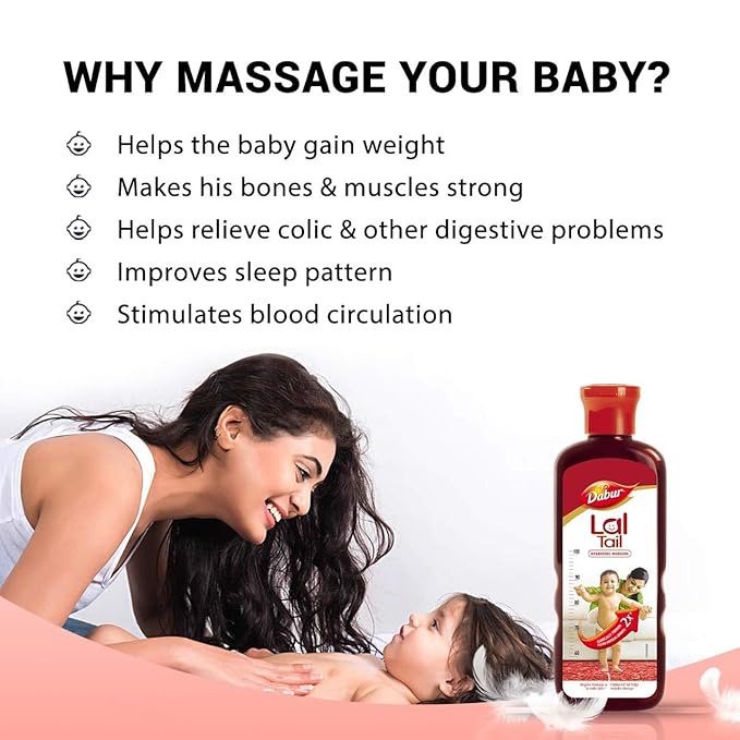 Dabur Lal Tail - Ayurvedic Baby Oil , Clinically Tested 2x Faster Physical Growth – 200 ml