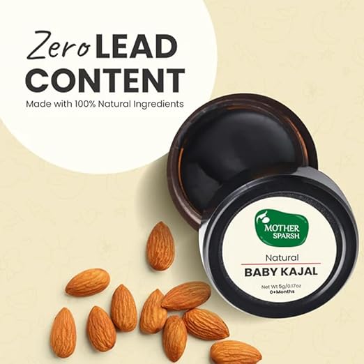 Mother Sparsh 100% Natural Baby Kajal, Zero Lead, Almond & Pure Cow Ghee, 5g