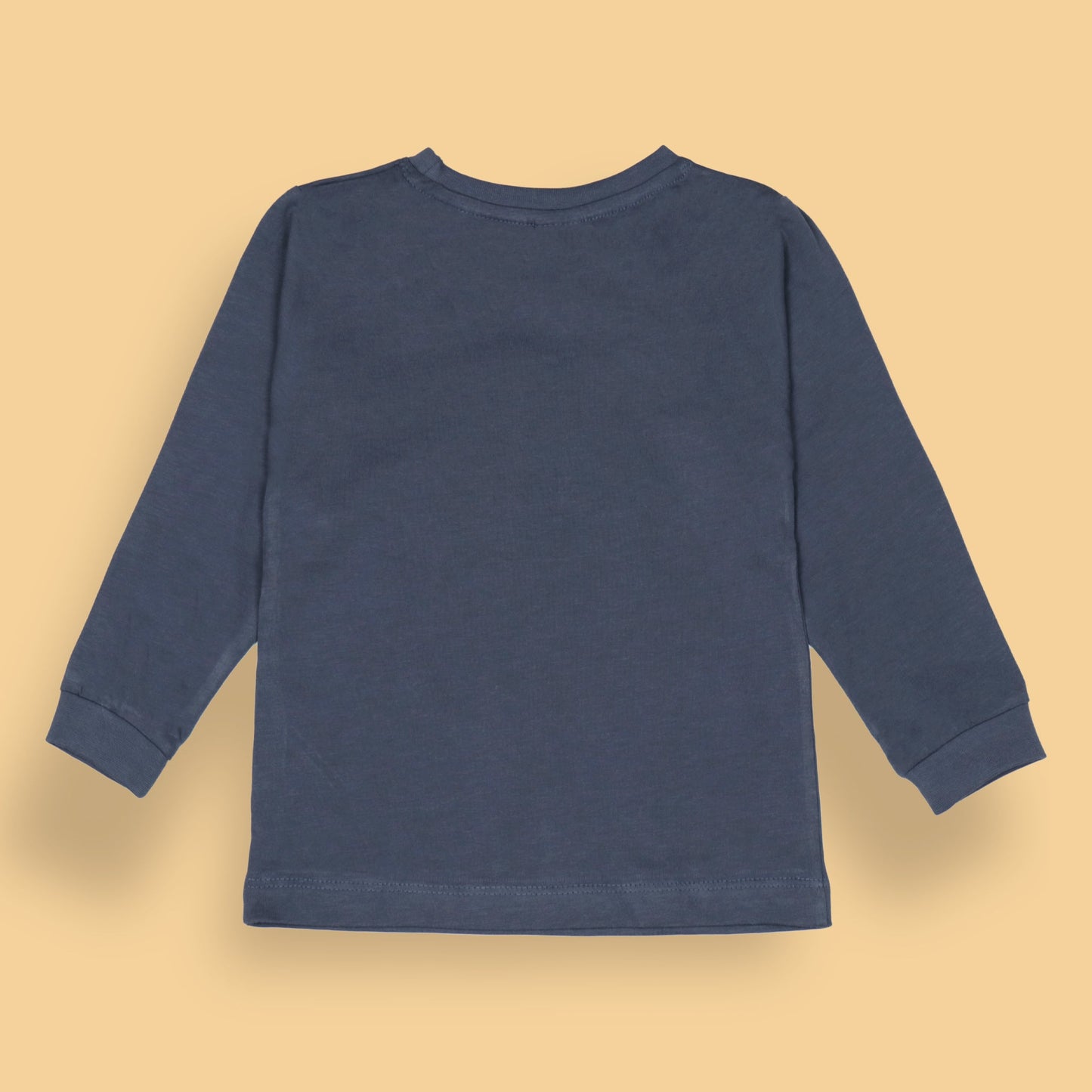 Ollypop Essentials T-Shirt – Breezy Breathable Sinker, Full Sleeves, Placement Print for Happy Kids (Navy Blue)