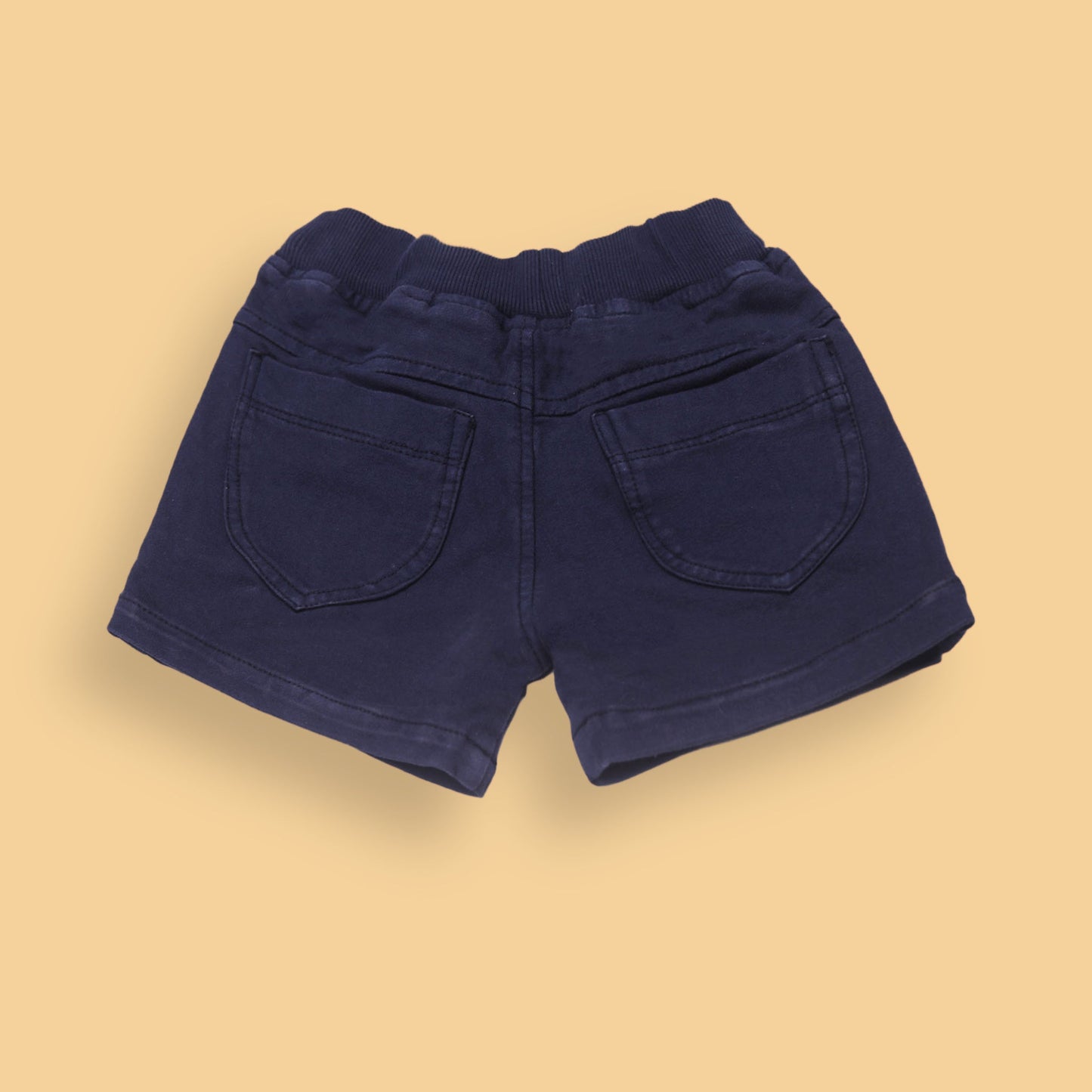 Mikkie House Girls Navy Cotton Solid Shorts with Pockets