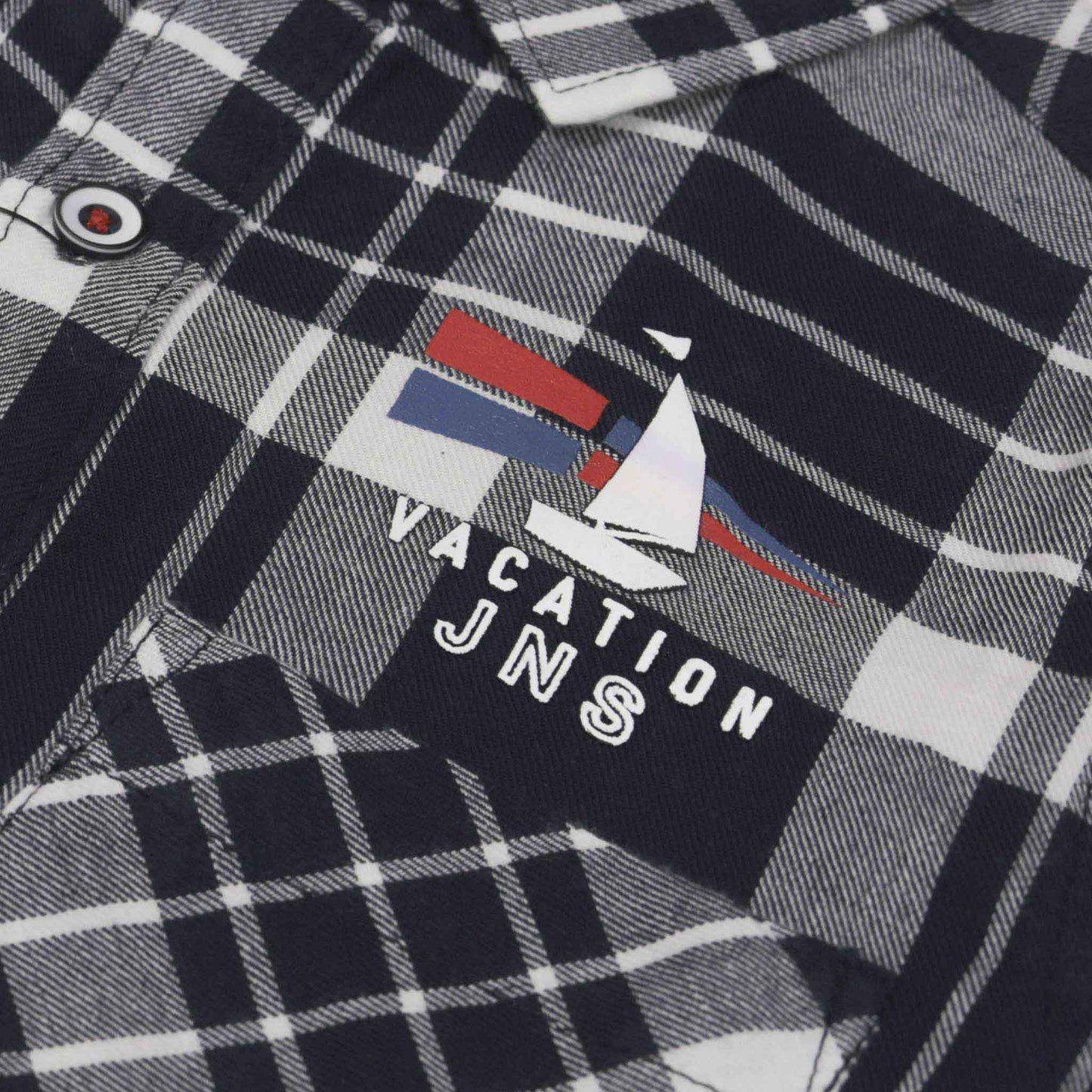 Jash Kids Boys Navy Blue Checked Cotton Blend Full Sleeve Shirt