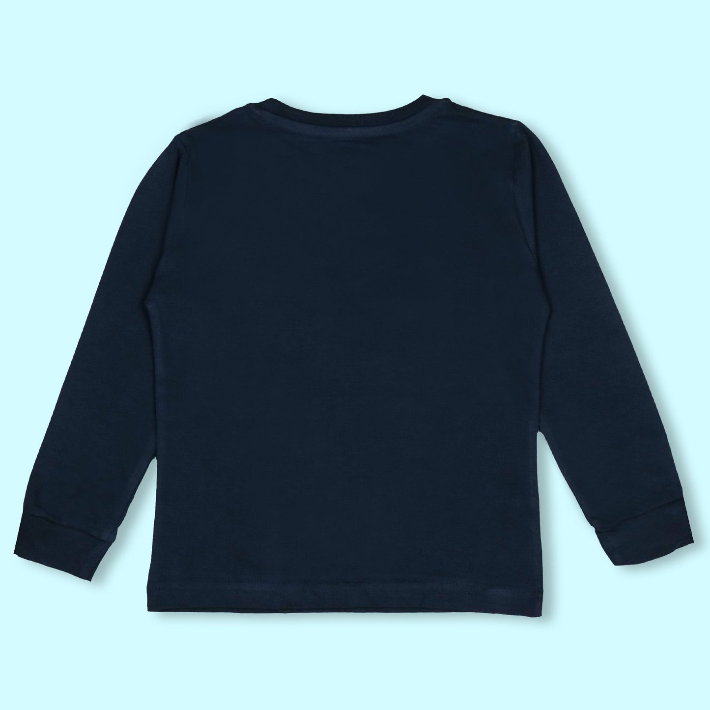 NIOMODA Boys’ Warm Essential – Navy Blue Full Sleeve Cotton Tee, Be the Hero of Your Own Story Motivational Print