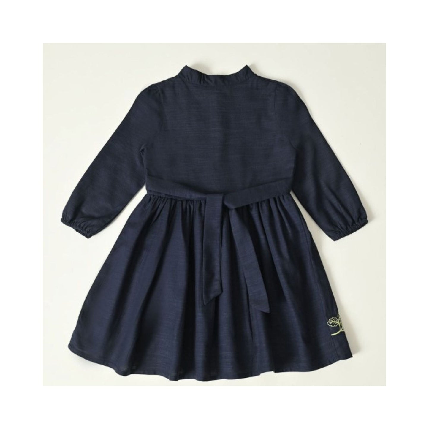 Bella Moda Girls Embroidered Cotton One-Piece Frock – Soft Full Sleeve, Mandarin Collar with Front Buttons – Essential, Smart Outdoor & Festival Wear