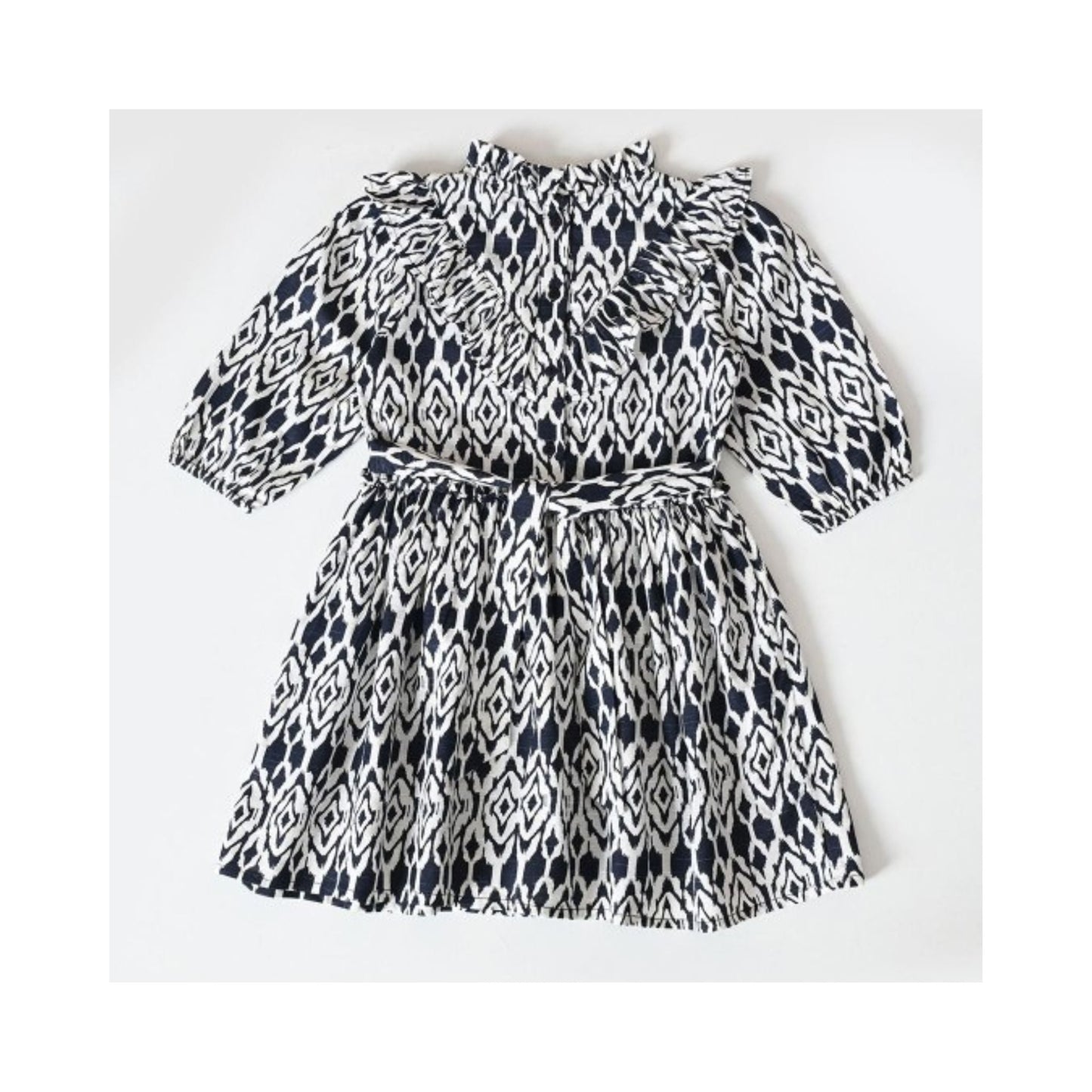 Bella Moda Girls Cotton One-Piece Frock with All Over Print - Smart Outdoor, Party & Fashion Wear