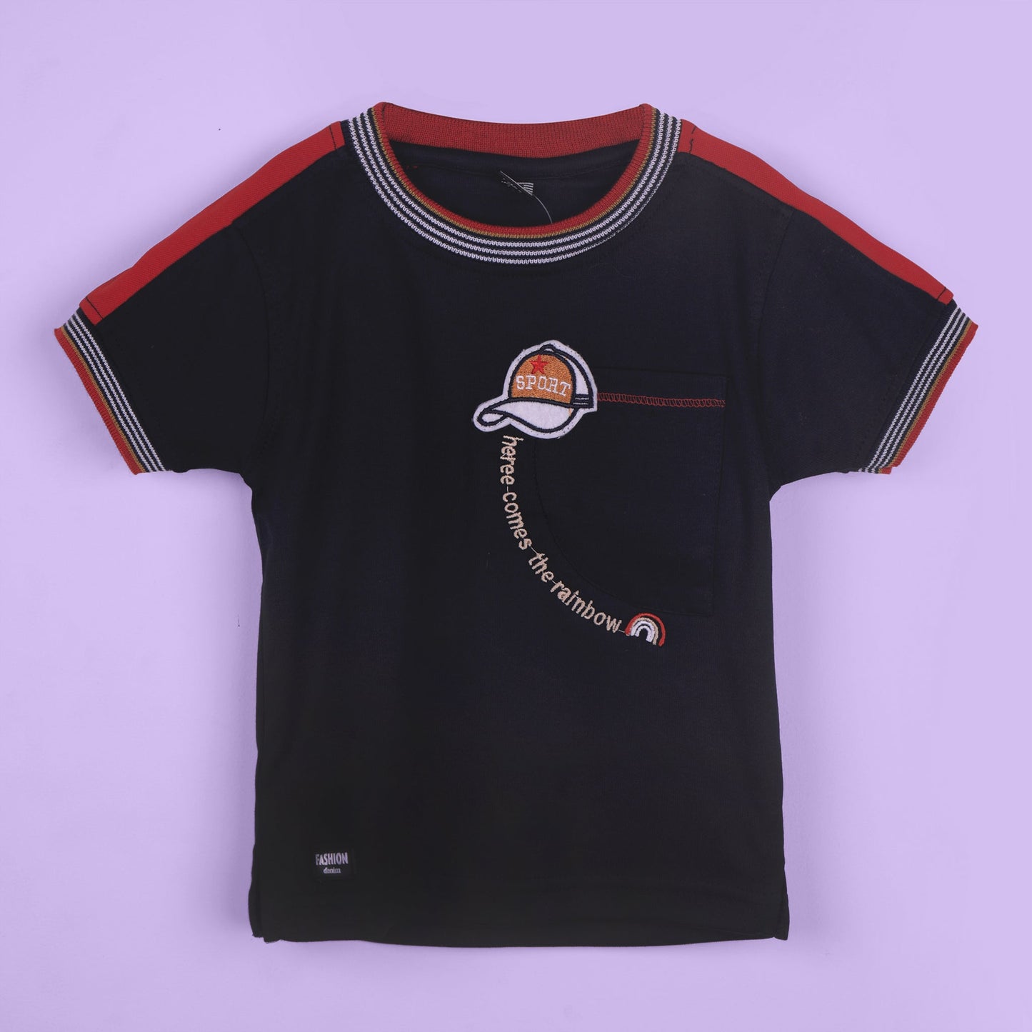 Playful Sport Print – Boys’ Navy Blue T-Shirt & Shorts Set