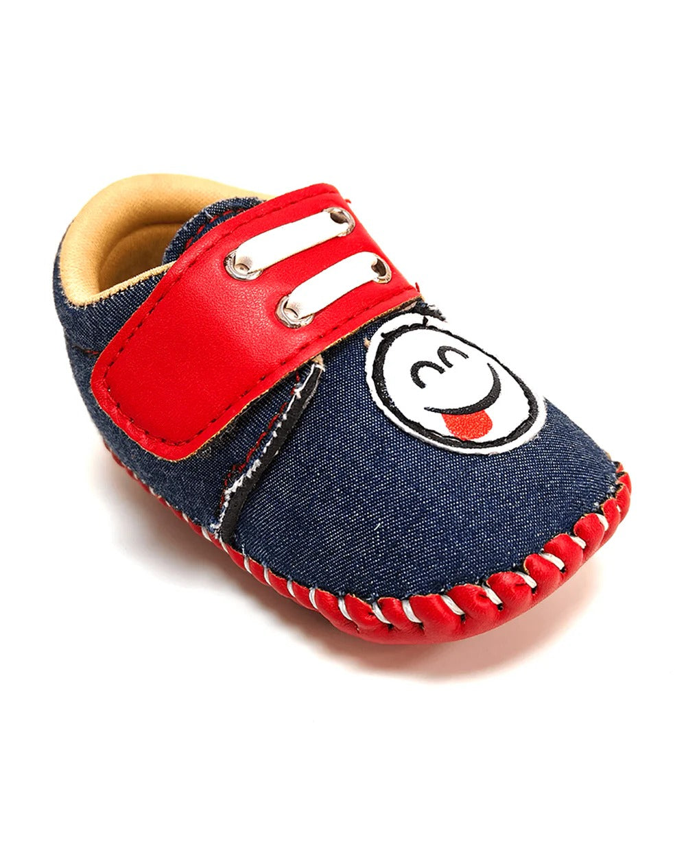 Nuluv Navy Velcro Baby Booties – Soft Party Shoes for Infants