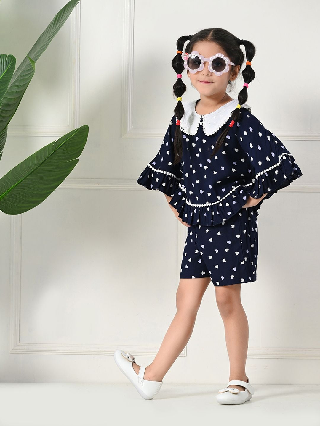 Playtime Fun: Navy Blue Top & Shorts by Bella Moda