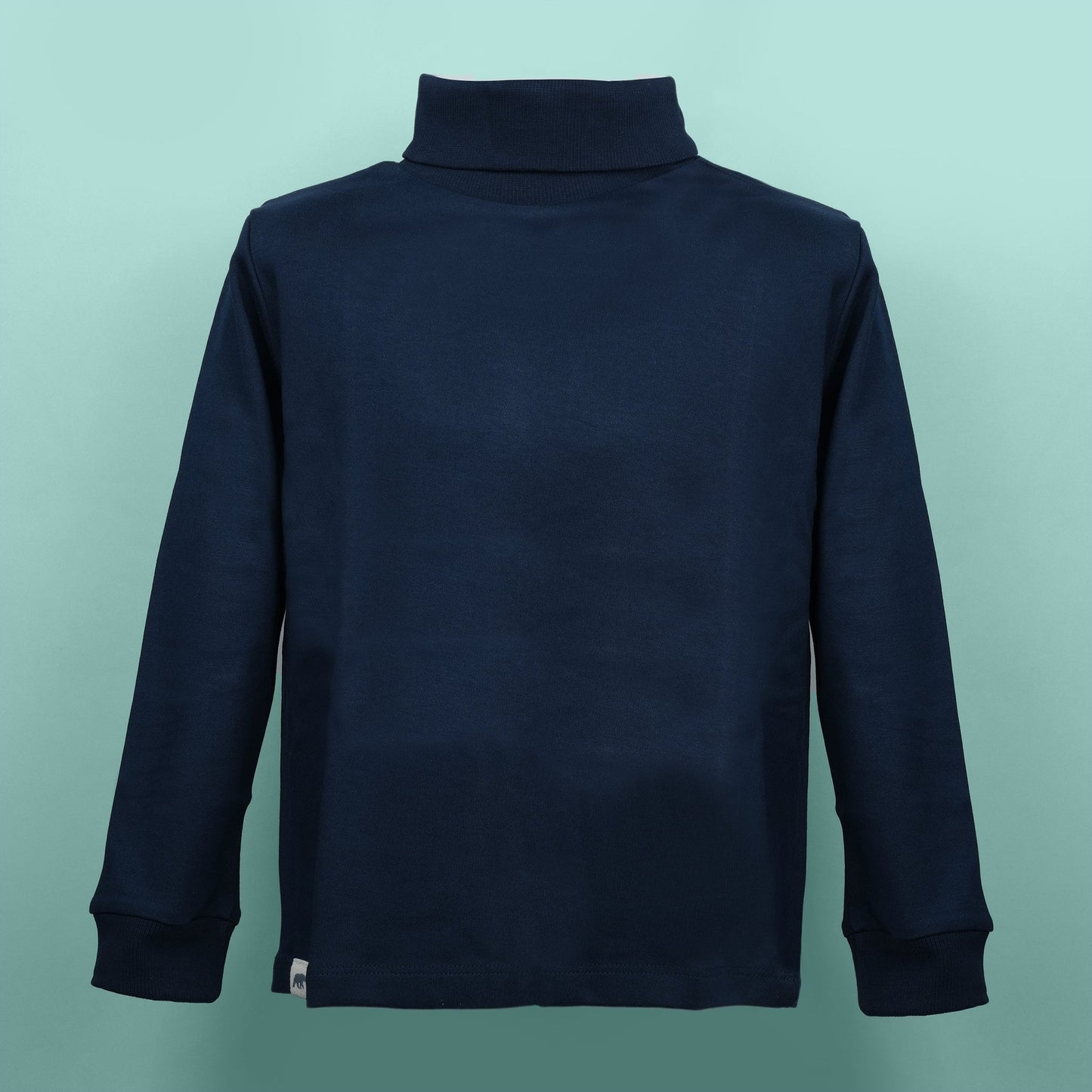 Smart Layer Tee – Ollypop Boys’ Navy Blue High Neck Cotton Top