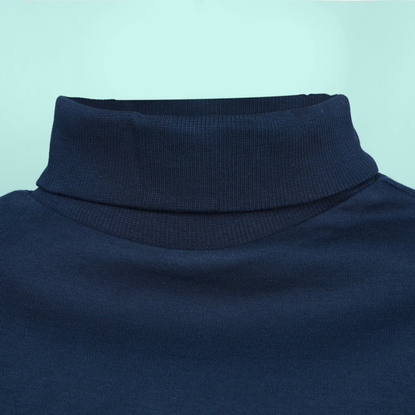 Smart Layer Tee – Ollypop Boys’ Navy Blue High Neck Cotton Top