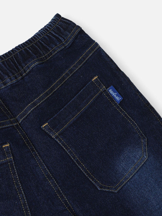 Elasticated Flared Navy Boy Jeans