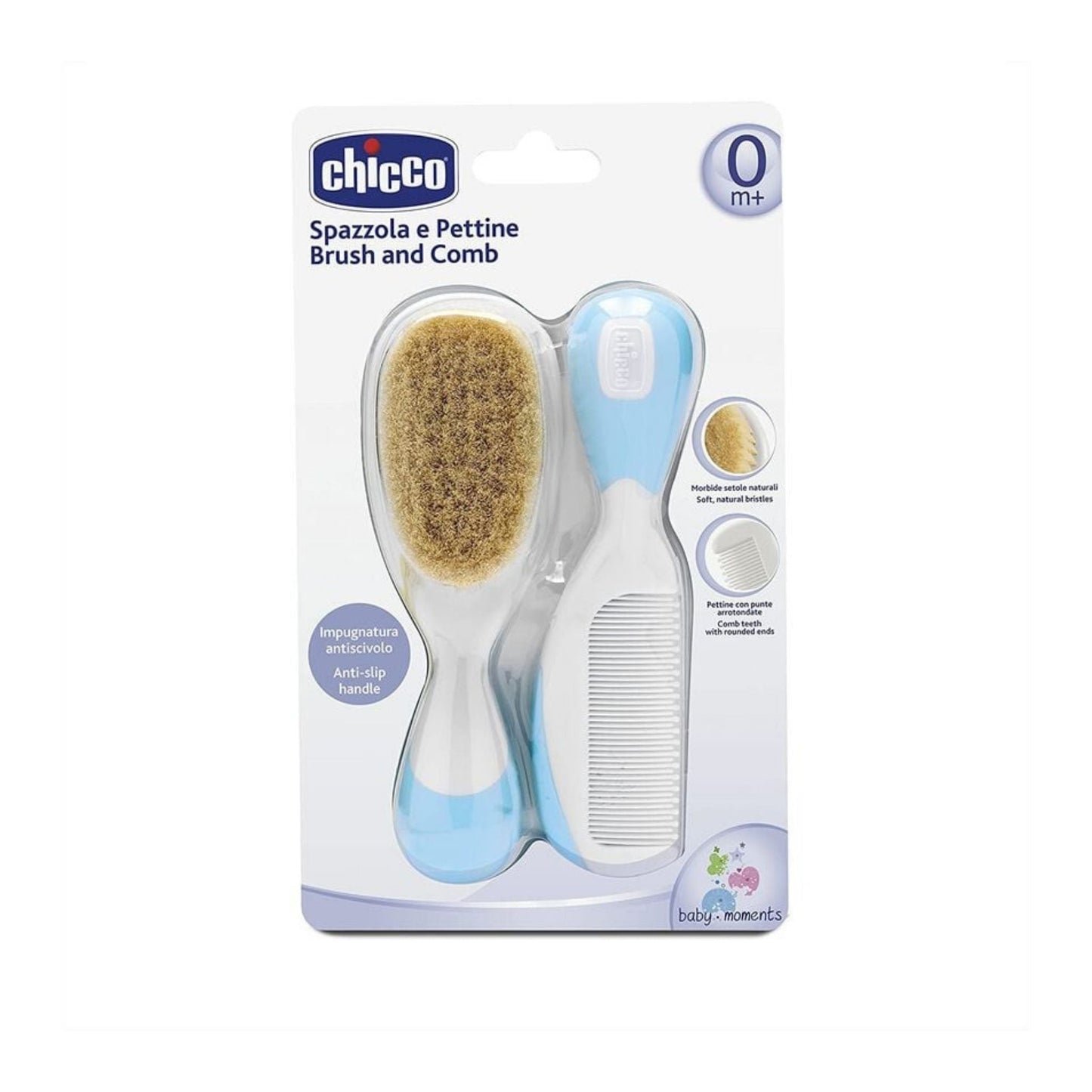 Chicco Brush And Comb - Specially designed for Babies (Blue)