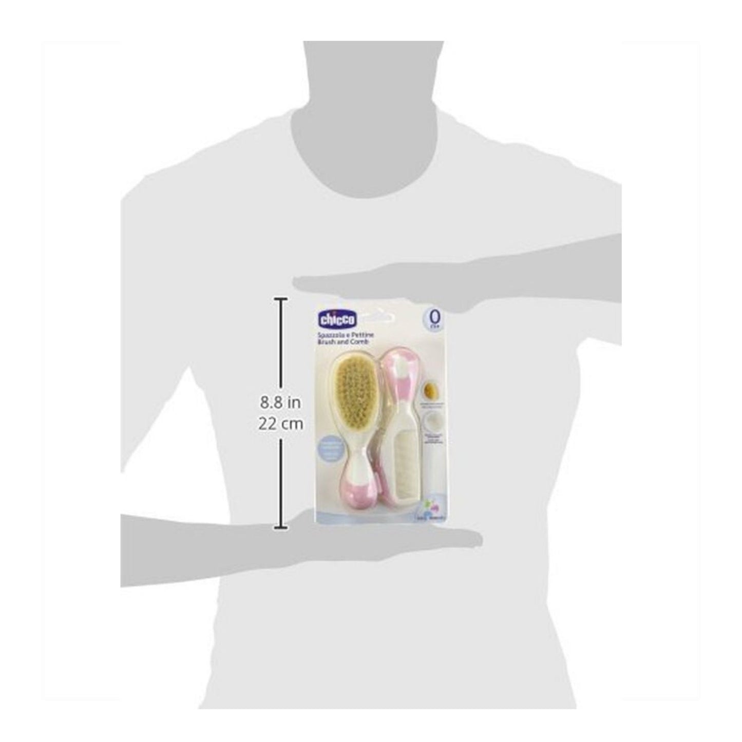 Chicco Brush And Comb - Specially designed for Babies (Pink)