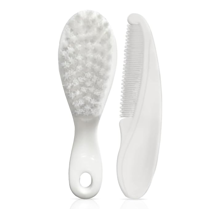 LuvLap Elegant Baby Comb & Brush Set is a gentle and safe hair grooming kit for infants, newborns, and toddlers, suitable from birth (0M+)