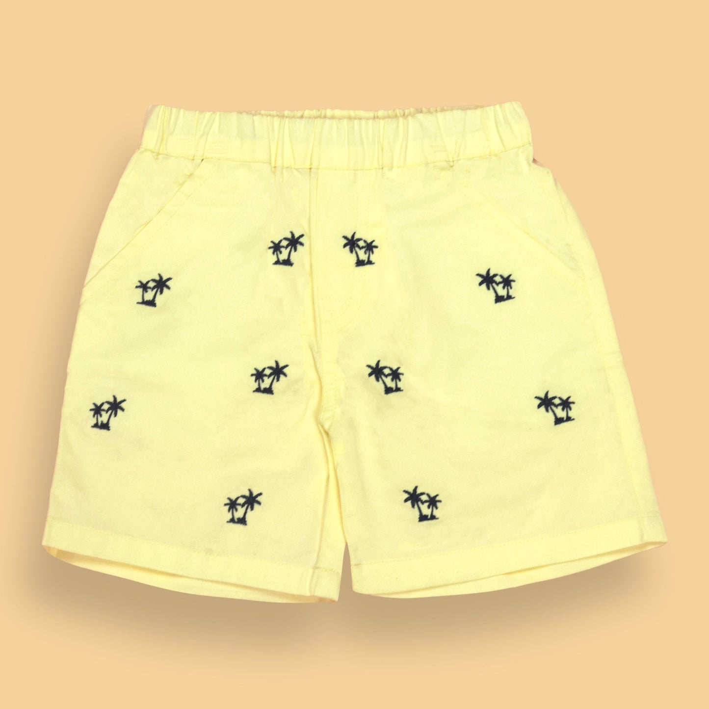 Toffyhouse Soft Touch Boys' Sky Blue Set – Beach Vibes Placement Print Tee with Front Snap Buttons & Elasticated Waist Shorts