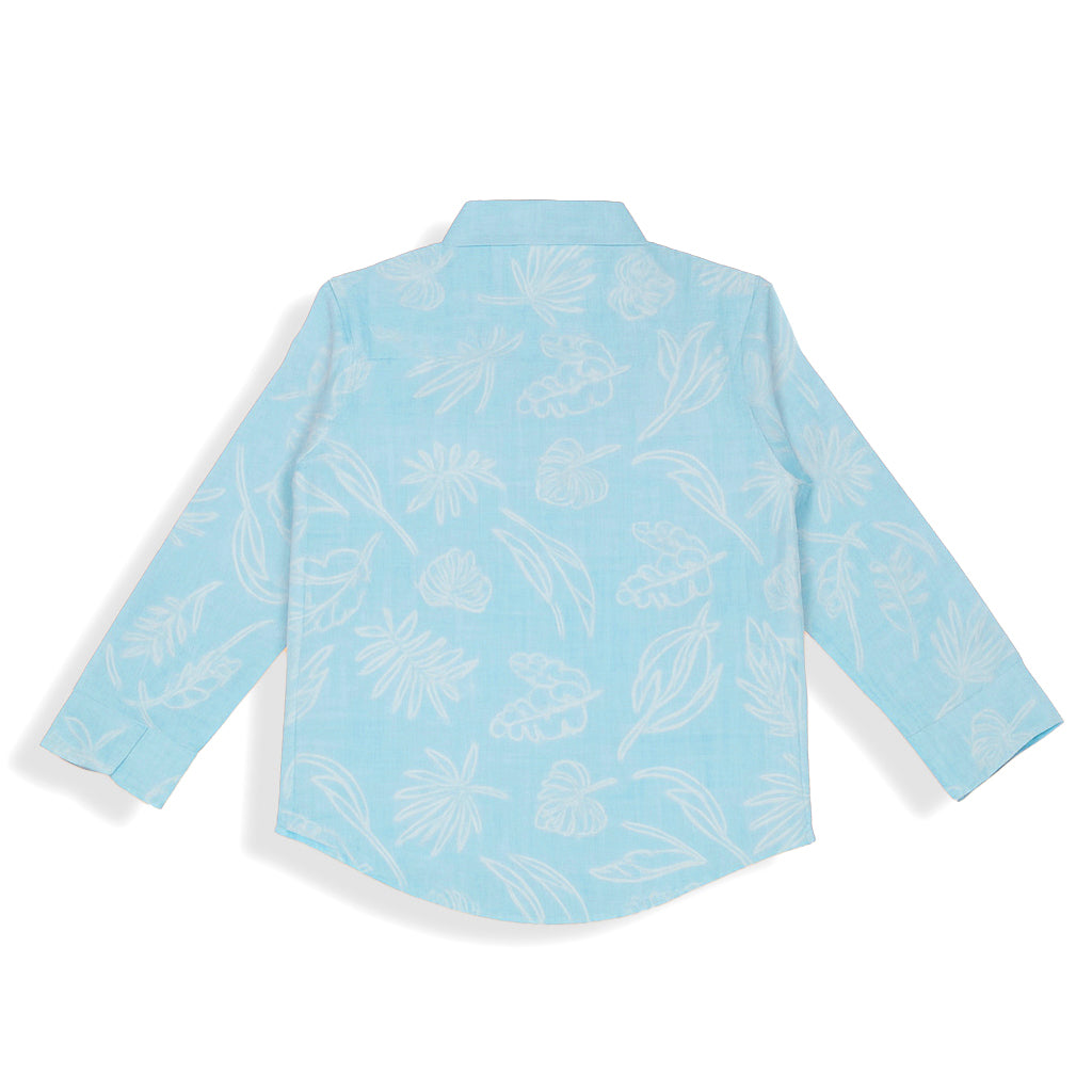 Jash Kids Boys Sky Blue Checked Full Sleeve Cotton Shirt